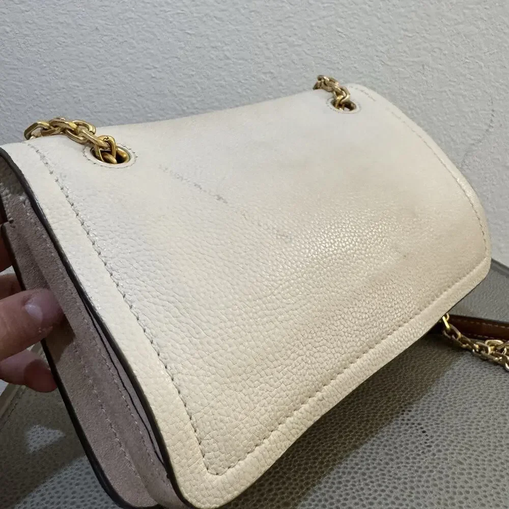 Tory Burch Carson Convertible Leather Crossbody Bag In Ivory Retail $498